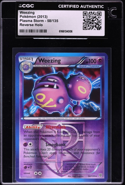2005 Pokemon EX Deoxys Reverse Holo Weezing #51 CGC 8.5 NM-MT+ on