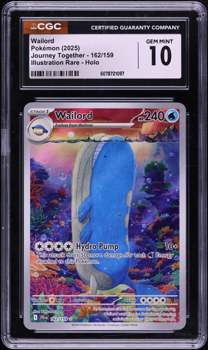 2025 Pokemon Scarlet & Violet Journey Together IR Wailord #162 CGC 10 GEM MINT