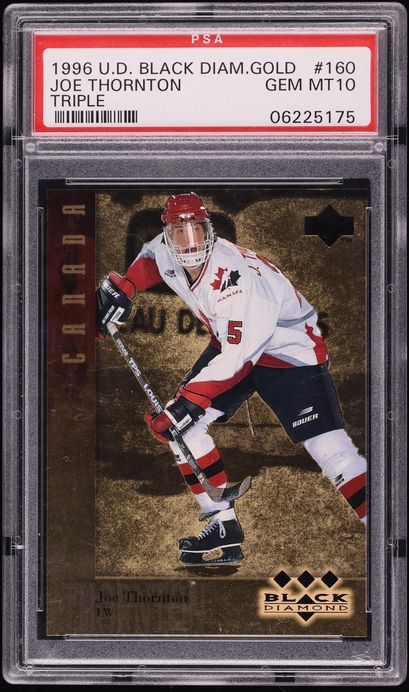 1996 Black Diamond Triple Gold Joe Thornton ROOKIE /50 #160 PSA 10 GEM MINT