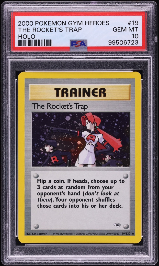 2000 Pokemon Gym Heroes Holo The Rocket's Trap #19 PSA 10 GEM MINT