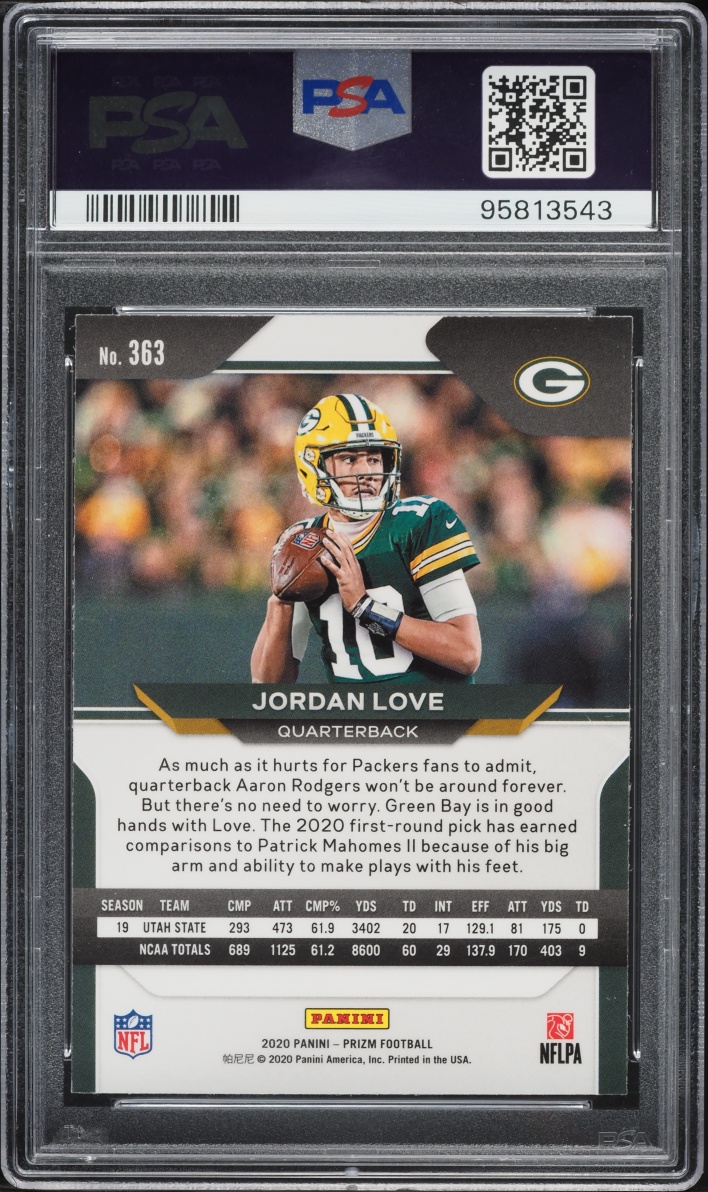 2020 Panini Prizm Variation Jordan Love ROOKIE #363 PSA 10 GEM MINT