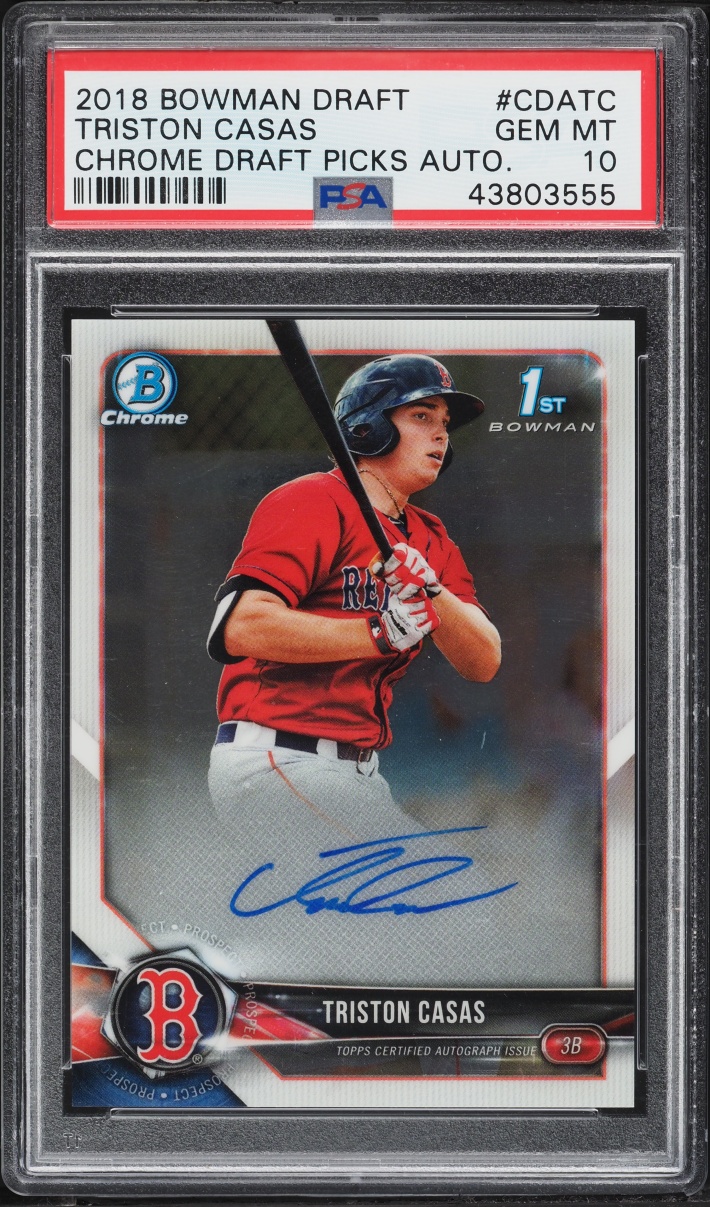 2018 Bowman Chrome Draft Triston Casas PROSPECT AUTO #CDA-TC PSA 10 GEM MINT