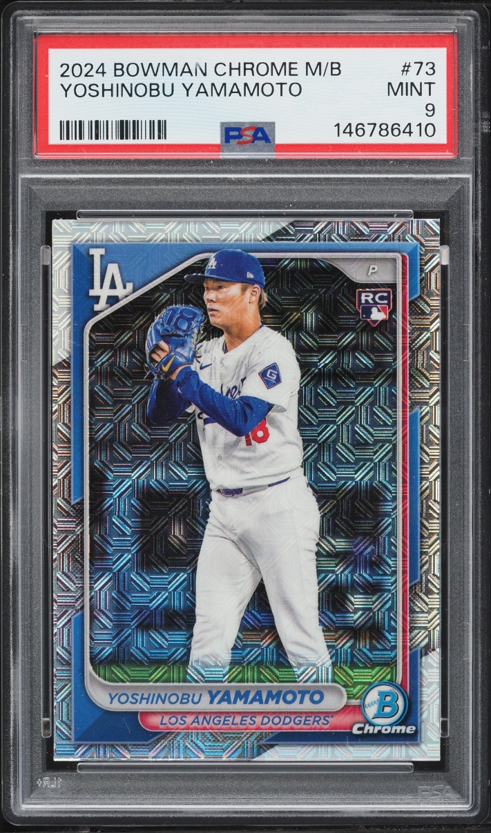 2024 Bowman Chrome Mega Box Yoshinobu Yamamoto ROOKIE #73 PSA 9 MINT