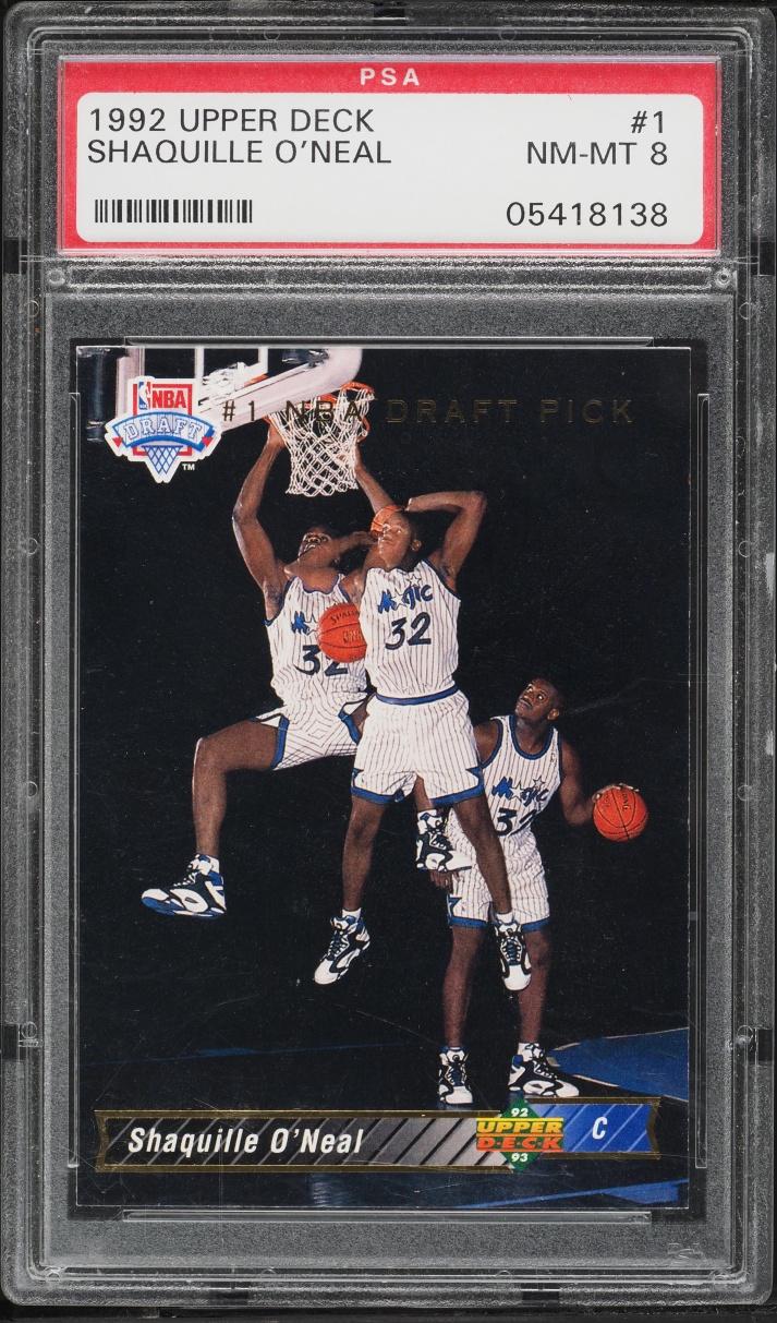 1992 Upper Deck Basketball Shaquille O'Neal ROOKIE #1 PSA 8 NM-MT