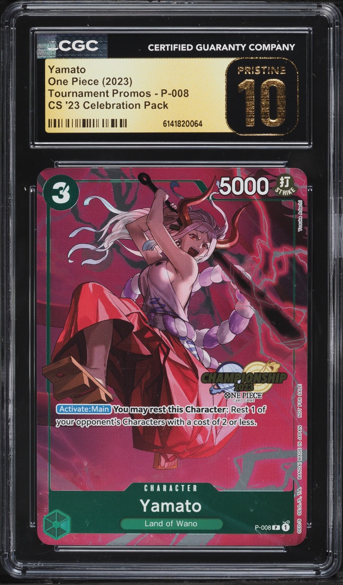2023 One Piece Tournament Promo CS '23 Celebration Pack Alt Art Yamato #P-008 CGC 10 PRISTINE