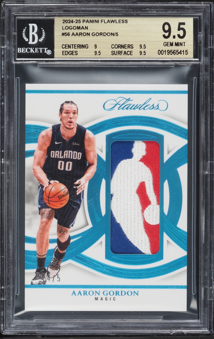 2024 Panini Flawless Aaron Gordon LOGOMAN PATCH /5 #LMG-AAG BGS 9.5 GEM MINT