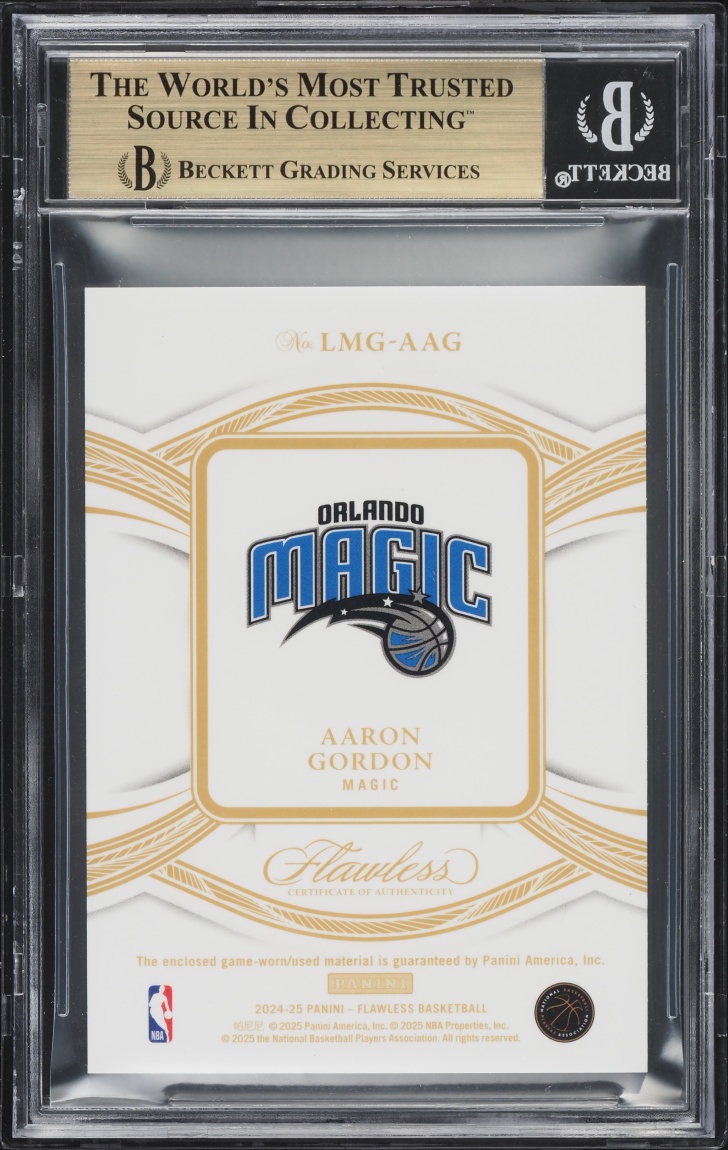 2024 Panini Flawless Aaron Gordon LOGOMAN PATCH /5 #LMG-AAG BGS 9.5 GEM MINT