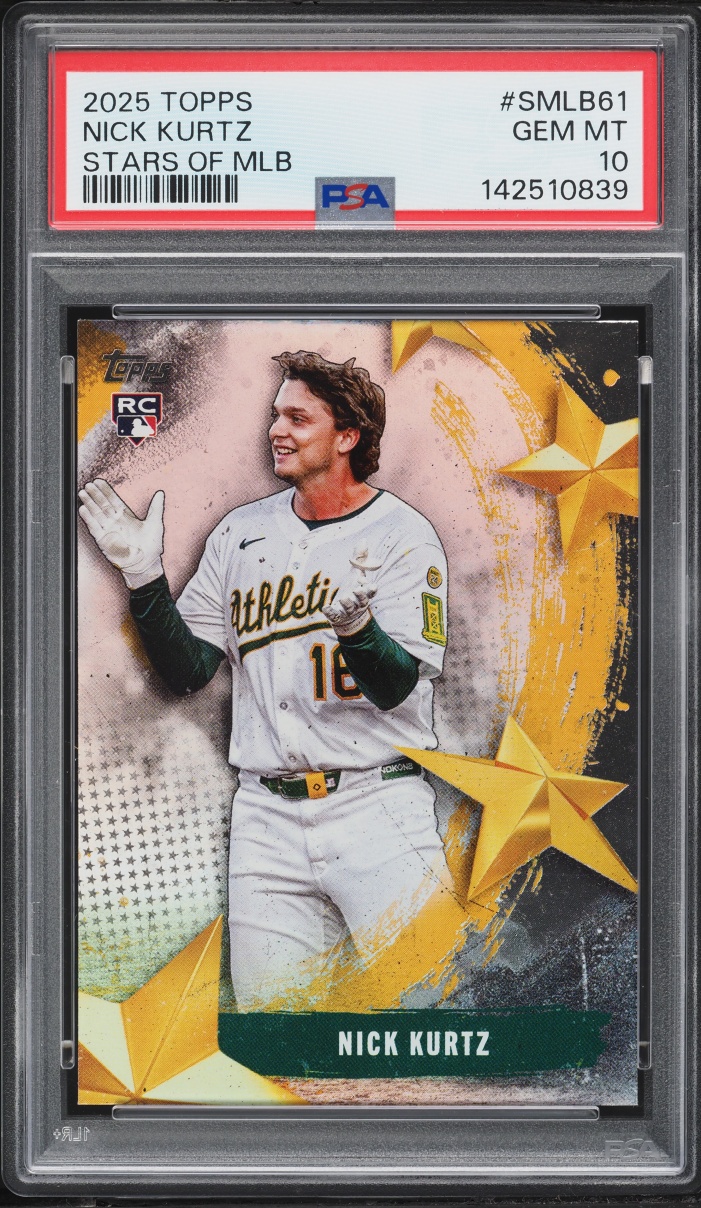 2025 Topps Stars Of MLB Update Nick Kurtz ROOKIE #SMLB61 PSA 10 GEM MINT