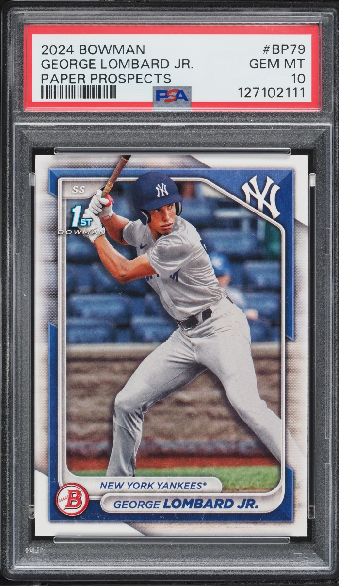 2024 Bowman Paper Prospects George Lombard Jr. PROSPECT #BP-79 PSA 10 GEM MINT