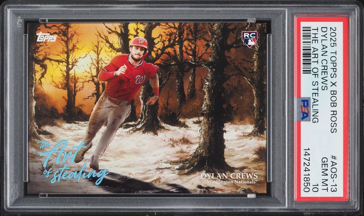2025 Topps X Bob Ross The Joy Of Baseball The Art Of Stealing Dylan Crews ROOKIE #AOS-13 PSA 10