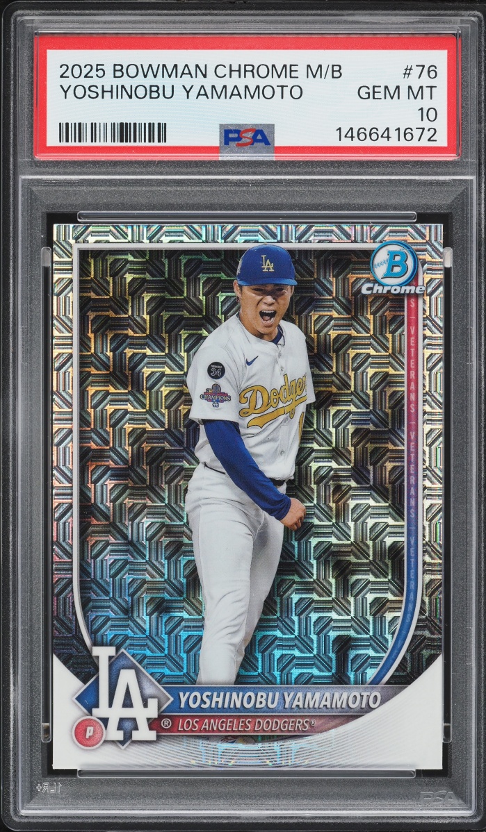 2025 Bowman Chrome Mega Box Yoshinobu Yamamoto #76 PSA 10 GEM MINT