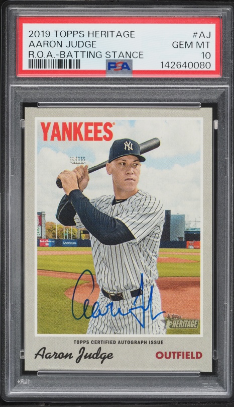 2017 Topps Heritage Real One Red Ink Aaron Judge ROOKIE AUTO /68