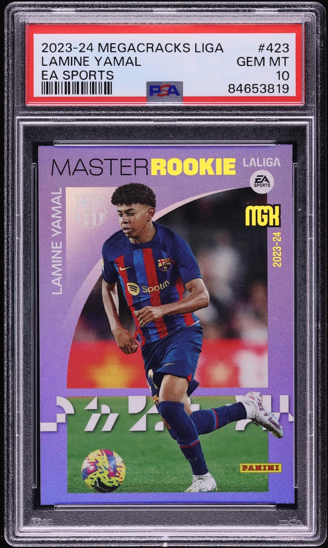 2023 Panini La Liga Mega Cracks EA Sports Master Lamine Yamal ROOKIE #423 PSA 10 GEM MINT