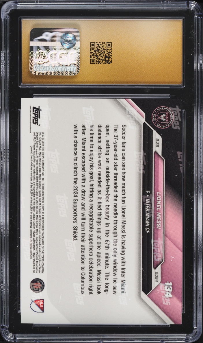 2024 Topps Now MLS Lionel Messi #134 CGC 10 PRISTINE