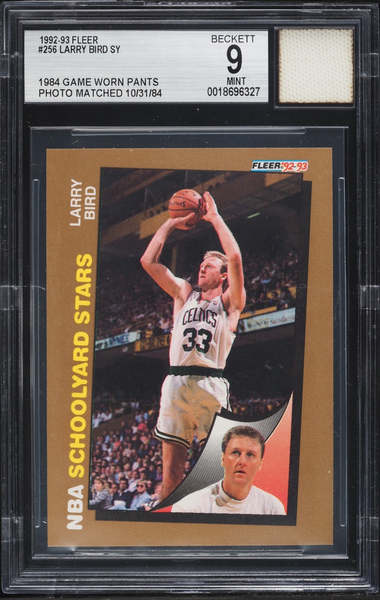 1992 Fleer Basketball Larry Bird PATCH #256 BGS 9 MINT