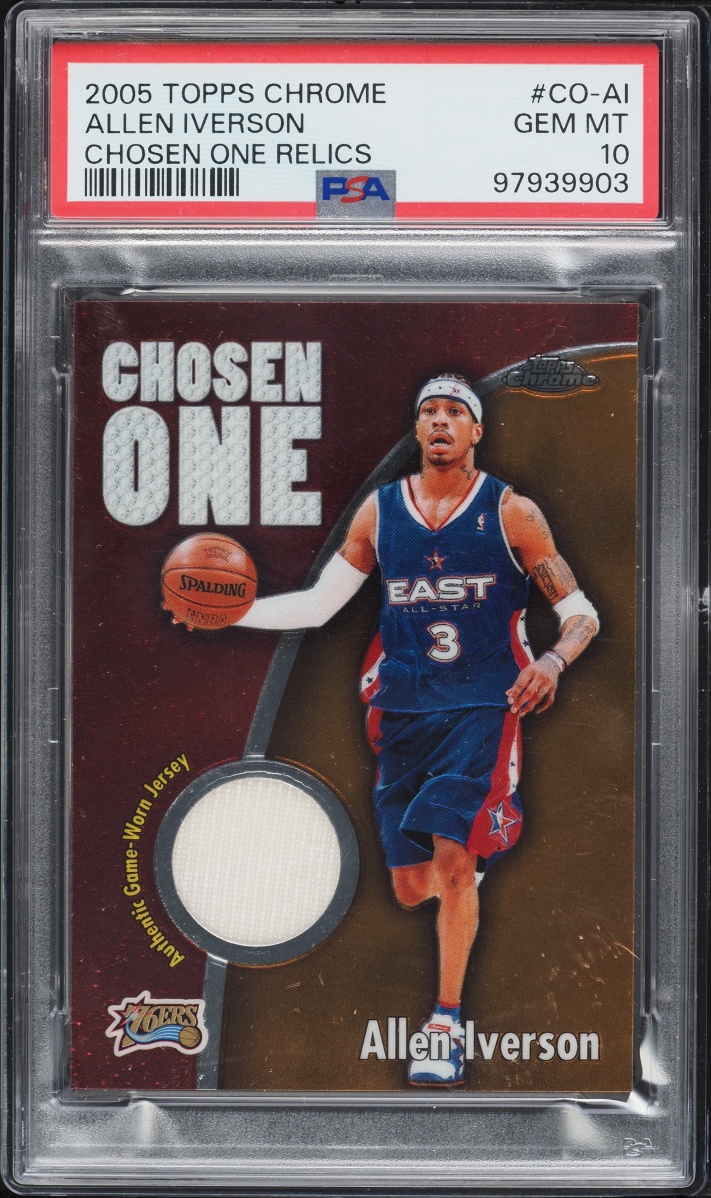 2005 Topps Chrome Chosen One Relics Allen Iverson PATCH /400 #CO-AI PSA 10 GEM MINT