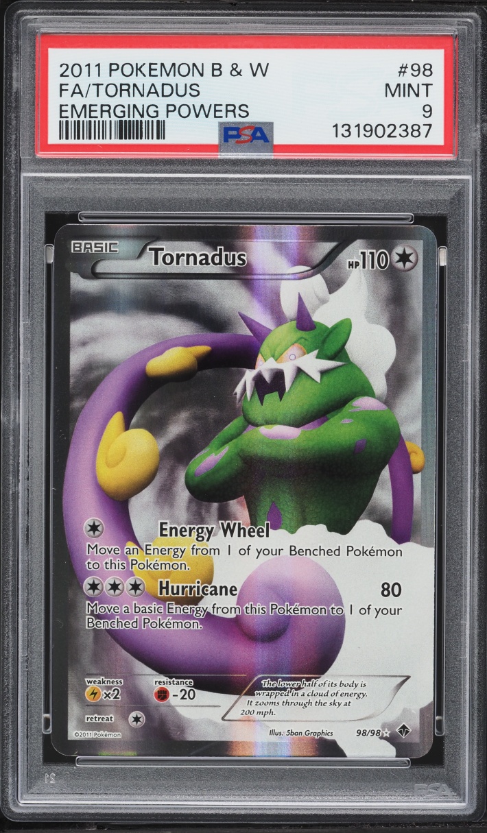 2011 Pokemon Black & White Emerging Powers Full Art Tornadus #98 PSA 9 MINT