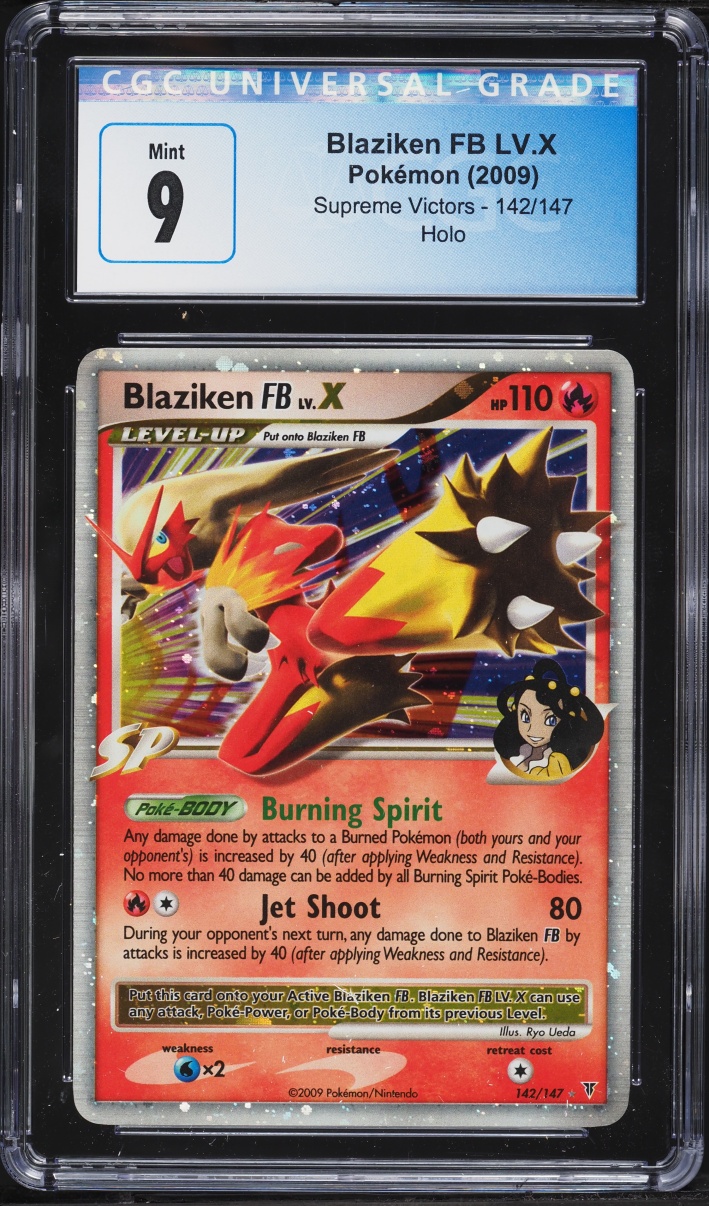 2009 Pokemon Platinum Supreme Victors Holo Blaziken FB LV.X #142 CGC 9 MINT