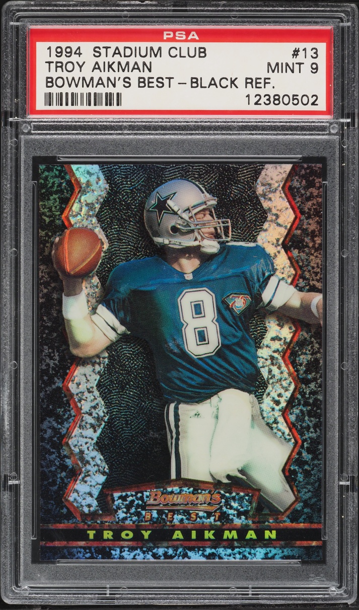 1994 Stadium Club Bowman's Best Black Refractor Troy Aikman #13 PSA 9 MINT