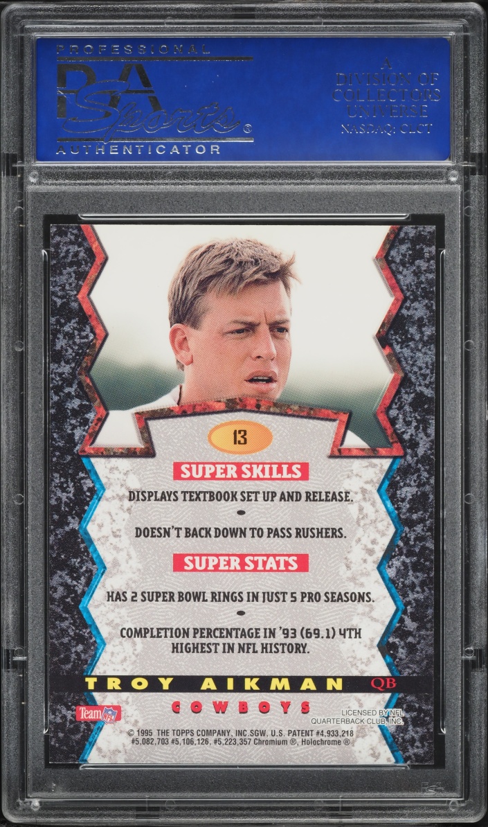 1994 Stadium Club Bowman's Best Black Refractor Troy Aikman #13 PSA 9 MINT