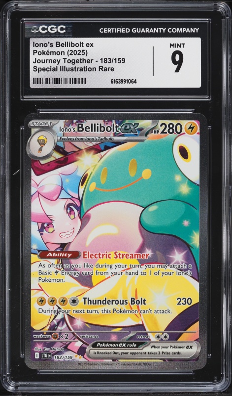 2025 Pokemon Scarlet & Violet Journey Together SIR Iono's Bellibolt ex #183 CGC 9 MINT