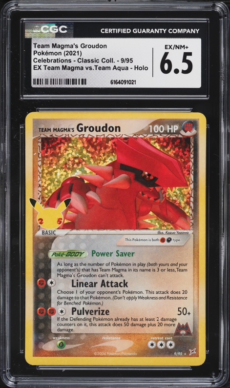 2021 Pokemon Sword & Shield Celebrations Holo Team Magma's Groudon #9 CGC 6.5 EXMT+