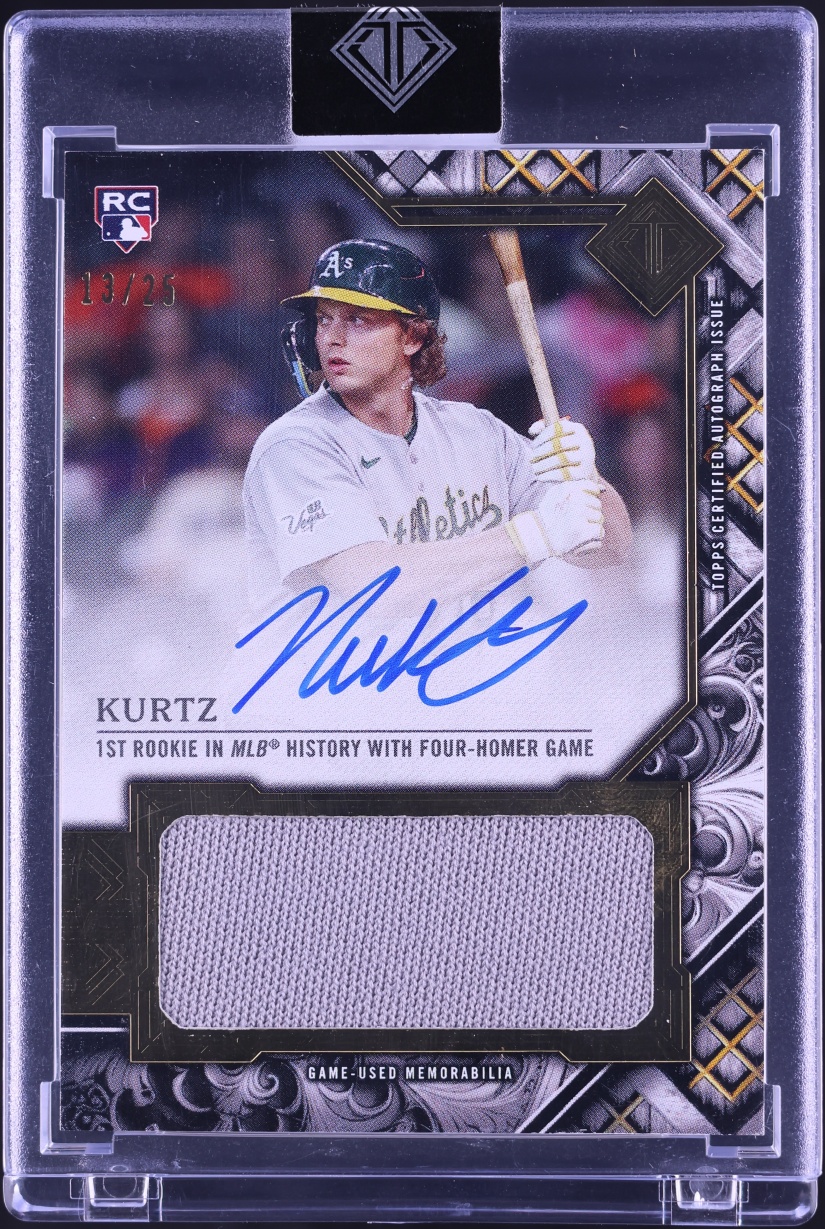 2025 Topps Transcendent Collection Record Breaking Nick Kurtz ROOKIE PATCH AUTO /25 #RBA-NK