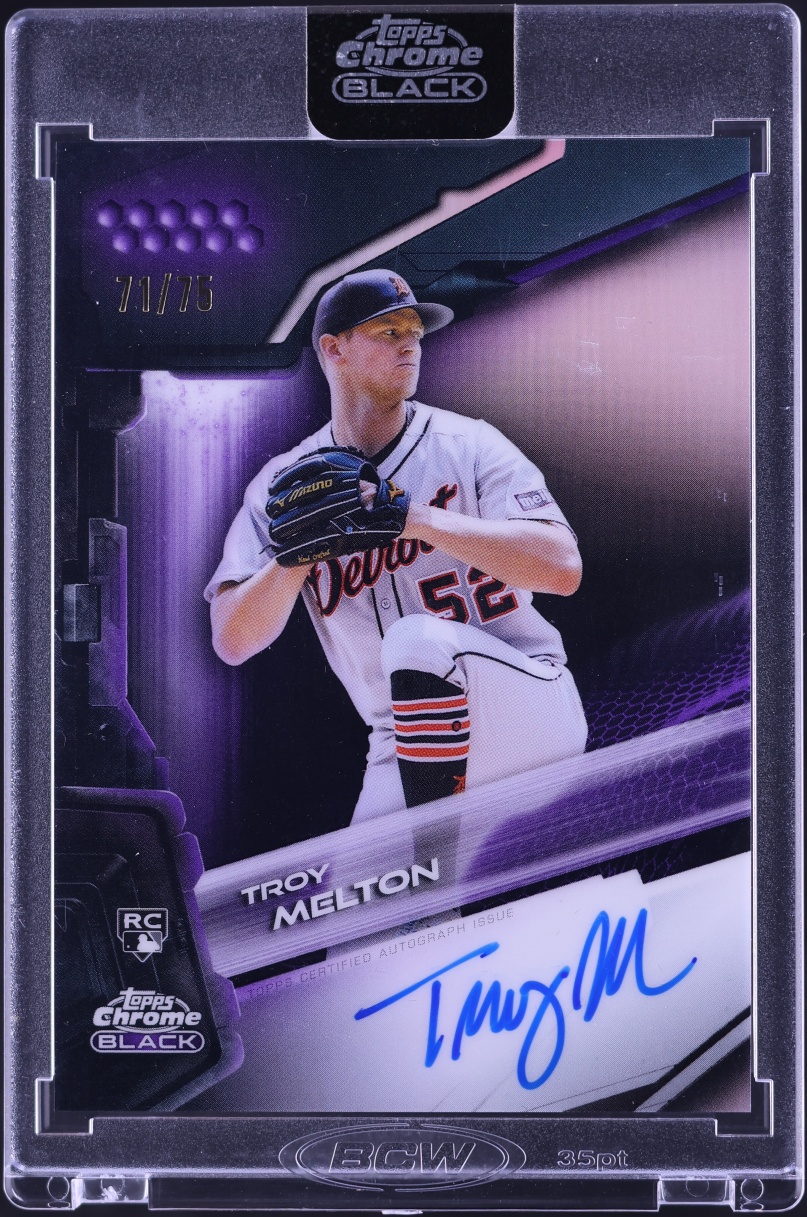 2026 Topps Chrome Black Purple Refractor Troy Melton ROOKIE AUTO /75 #CBA-TM