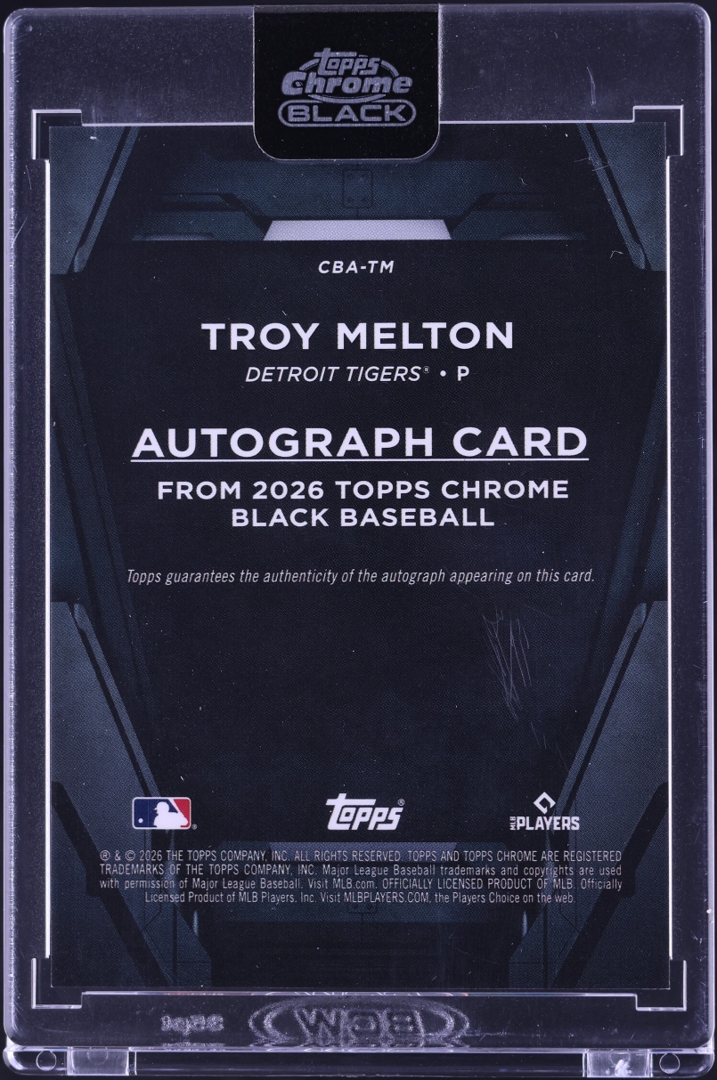 2026 Topps Chrome Black Purple Refractor Troy Melton ROOKIE AUTO /75 #CBA-TM