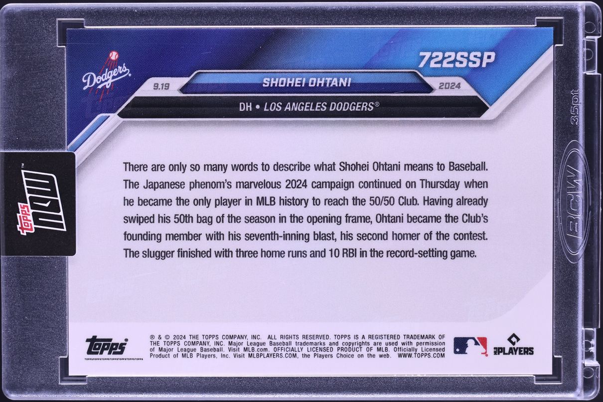 2024 Topps Now Becomes 1st 50/50 Player In MLB History Shohei Ohtani SSP #722SSP