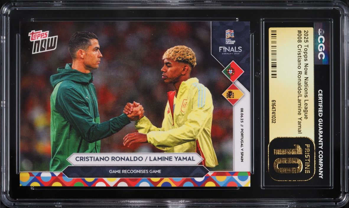 2025 Topps Now UEFA Nations League Cristiano Ronaldo Lamine Yamal #8 CGC 10 PRISTINE