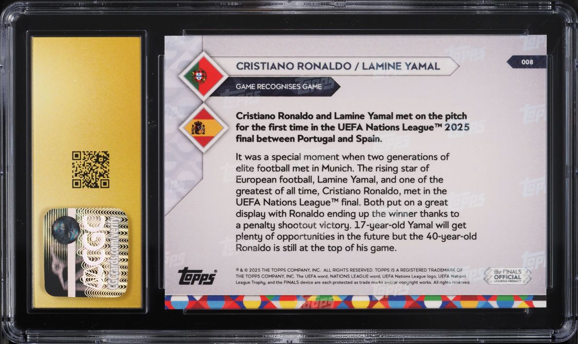 2025 Topps Now UEFA Nations League Cristiano Ronaldo Lamine Yamal #8 CGC 10 PRISTINE
