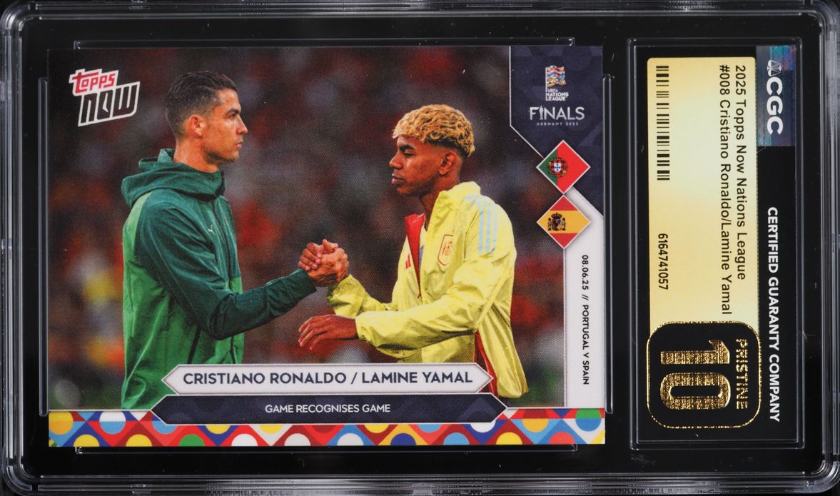 2025 Topps Now UEFA Nations League Cristiano Ronaldo Lamine Yamal #8 CGC 10 PRISTINE