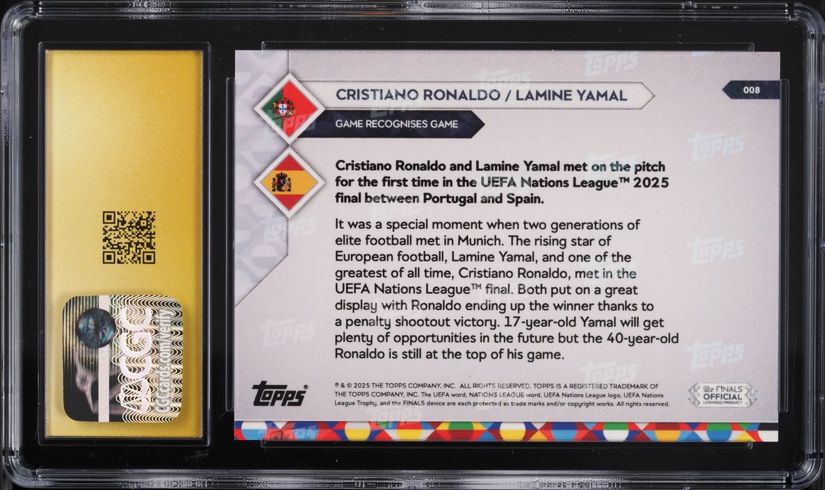 2025 Topps Now UEFA Nations League Cristiano Ronaldo Lamine Yamal #8 CGC 10 PRISTINE