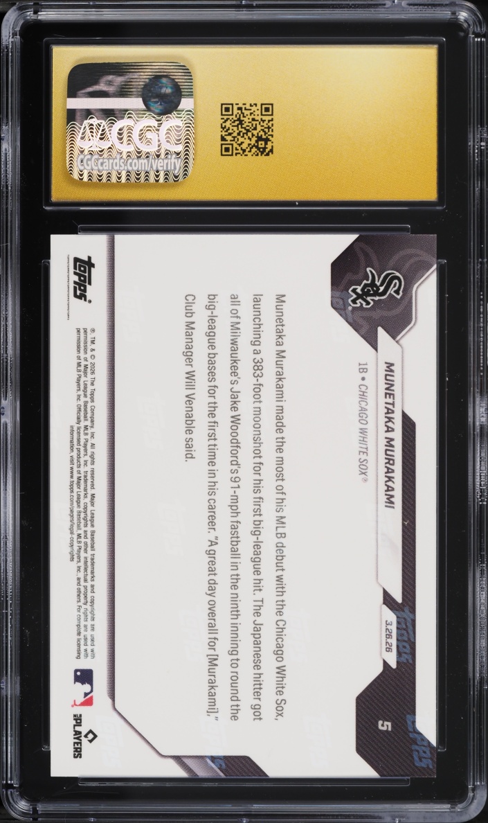 2026 Topps Now Munetaka Murakami ROOKIE #5 CGC 10 PRISTINE