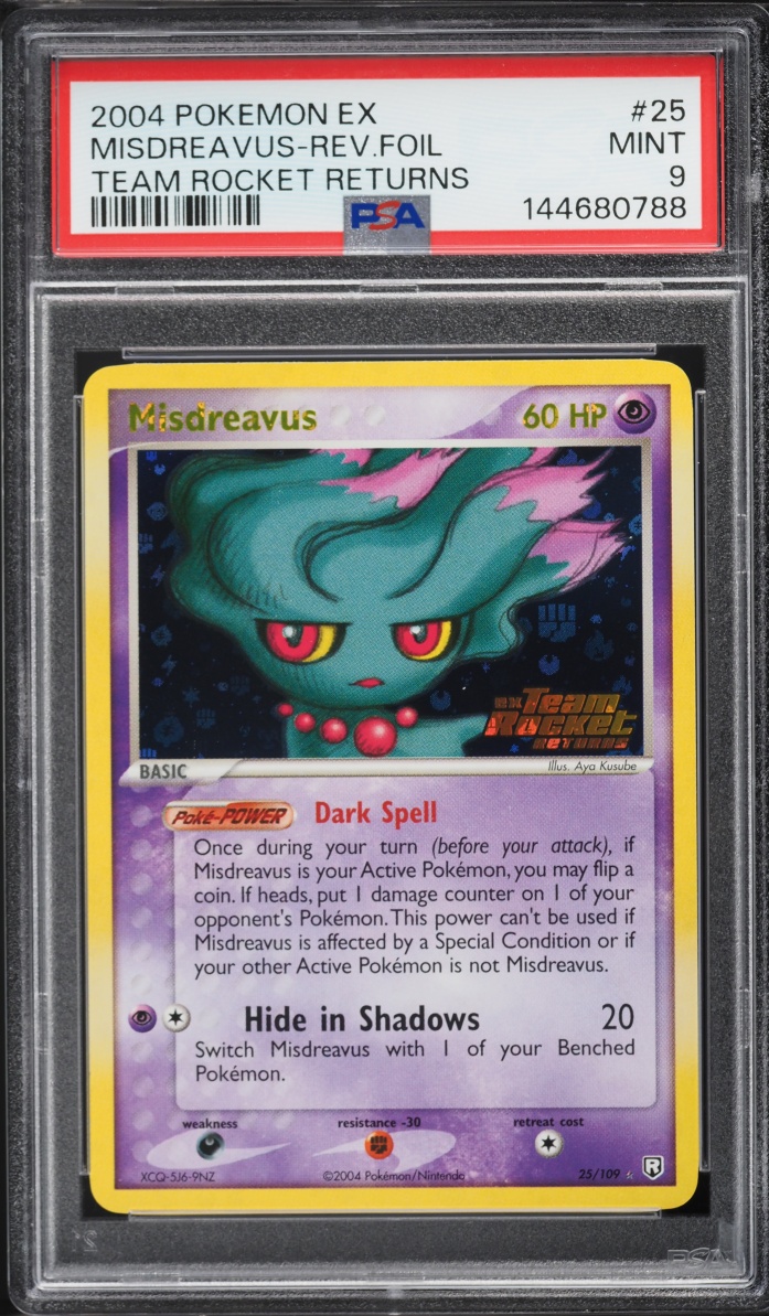 2004 Pokemon EX Team Rocket Returns Reverse Holo Misdreavus #25 PSA 9 MINT