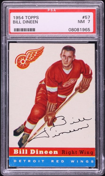 1954 Topps Hockey Bill Dineen #57 PSA 7 NRMT