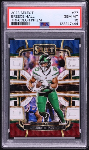 2022 National Treasures NFL Breece Hall ROOKIE SHIELD PATCH AUTO 1