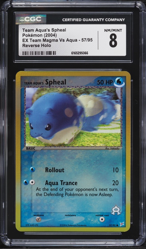 2004 Pokemon EX Team Magma Vs Aqua Reverse Holo Team Aqua's Spheal #57 CGC 8 NM-MT