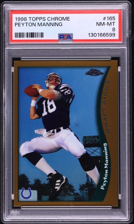 1998 Topps Chrome Peyton Manning ROOKIE #165 PSA 8 NM-MT