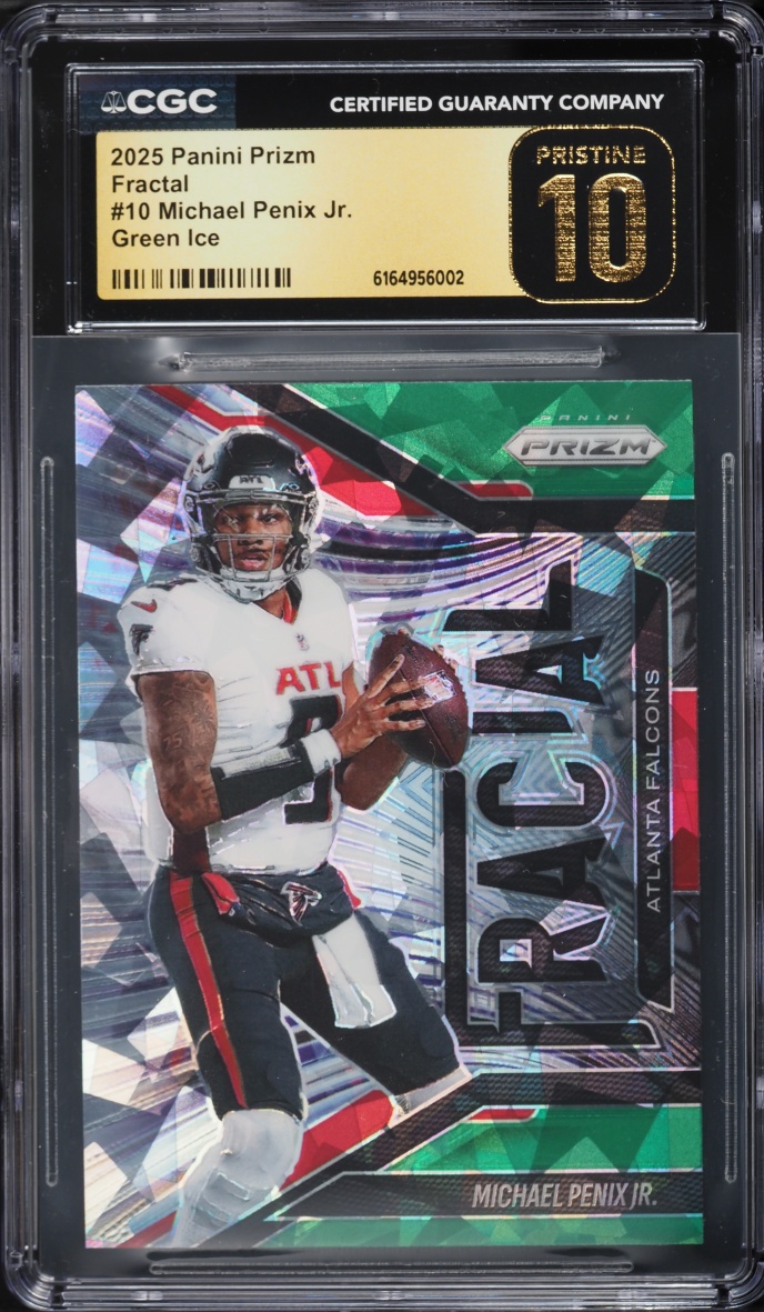 2025 Panini Prizm Fractal Green Ice Michael Penix Jr. #10 CGC 10 PRISTINE