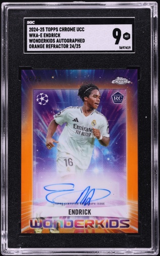 2024 Topps Chrome UEFA Club Competitions Orange Ref Endrick RC