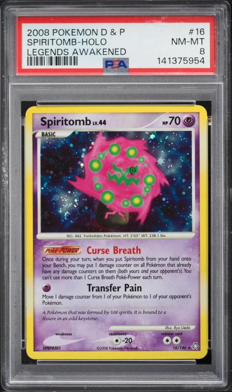 2008 Pokemon Diamond & Pearl Legends Awakened Holo Spiritomb #16 PSA 8 NM-MT