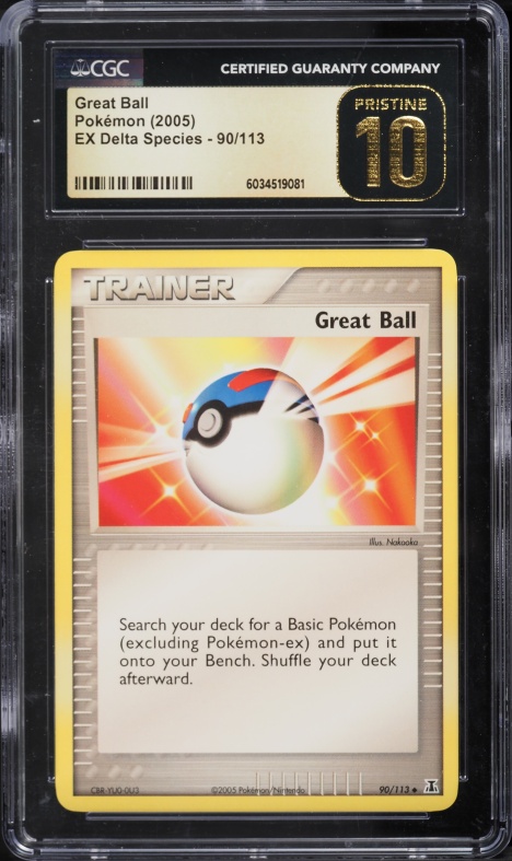 2005 Pokemon Ex Delta Species Great Ball #90 CGC 10 PRISTINE