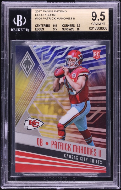 2017 Panini Phoenix Color Burst Patrick Mahomes II ROOKIE #104 BGS 9.5 GEM MINT