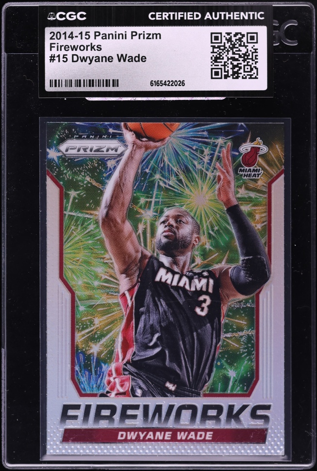 2014 Panini Prizm Fireworks Dwyane Wade #15 CGC AUTH