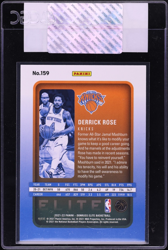 2021 Donruss Elite Derrick Rose #159 CGC AUTH