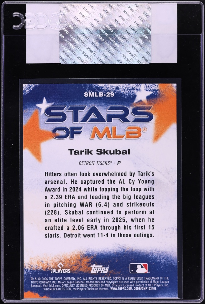 2026 Topps Stars Of MLB Tarik Skubal #SMLB-29 CGC AUTH