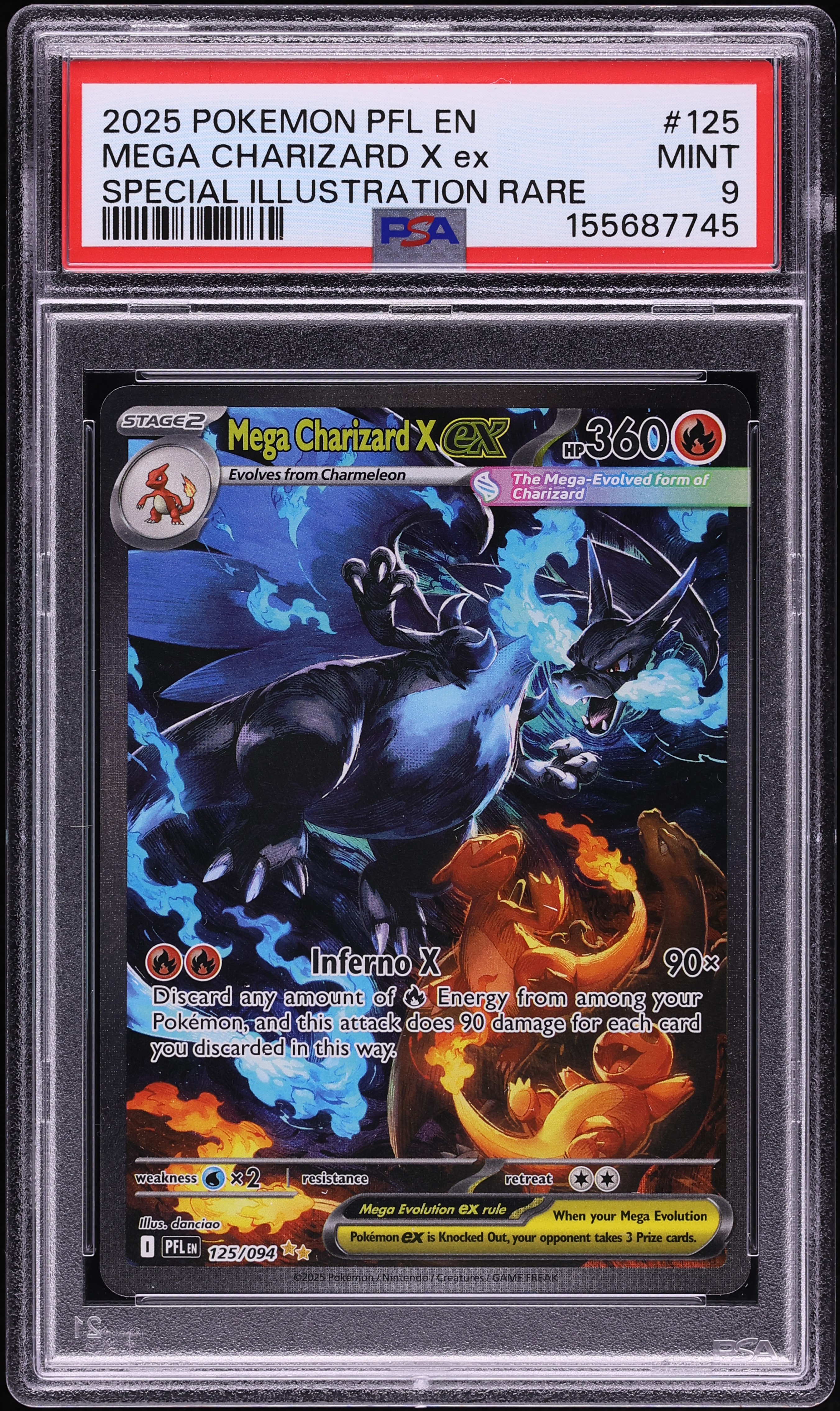 2025 Pokemon Mega Evolution Phantasmal Flames SIR Mega Charizard X 