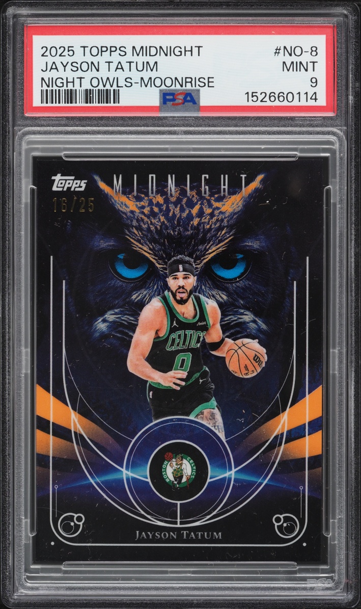 2025 Topps Midnight Night Owls Moonrise Jayson Tatum /25 #NO-8 PSA 9 MINT